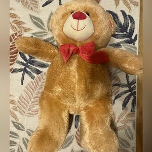 12" plush teddy bear with red bow tie #teddybear